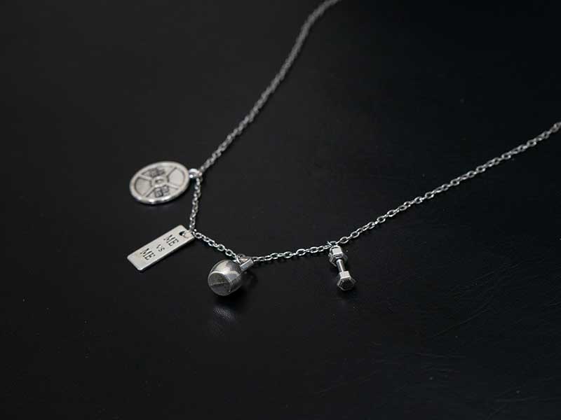 Dumbbell Kettlebell Necklace - Me vs. Me.