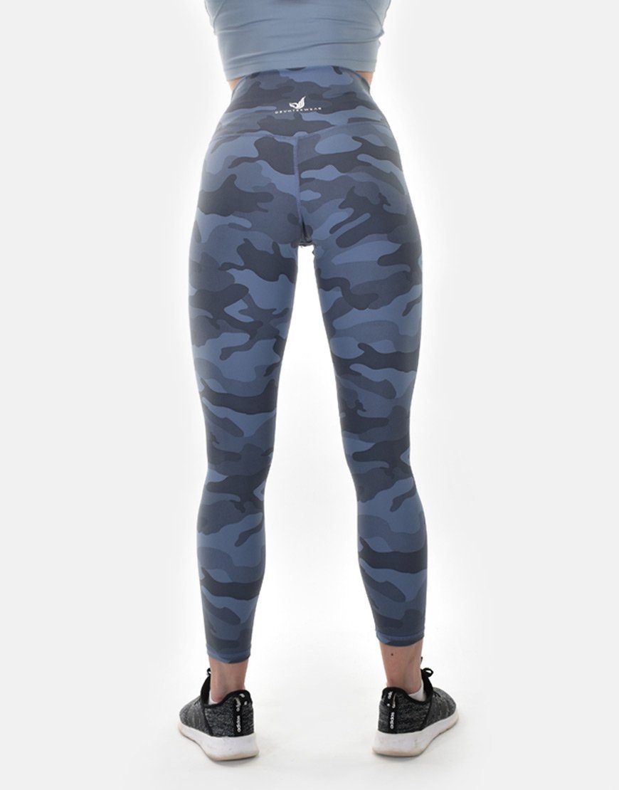 Blue camouflage leggings best sale